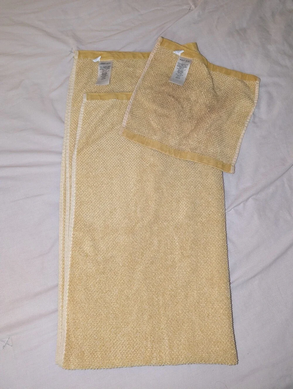 WEST ELM ORGANIC COTTON HAND AND BATH TOWEL SET